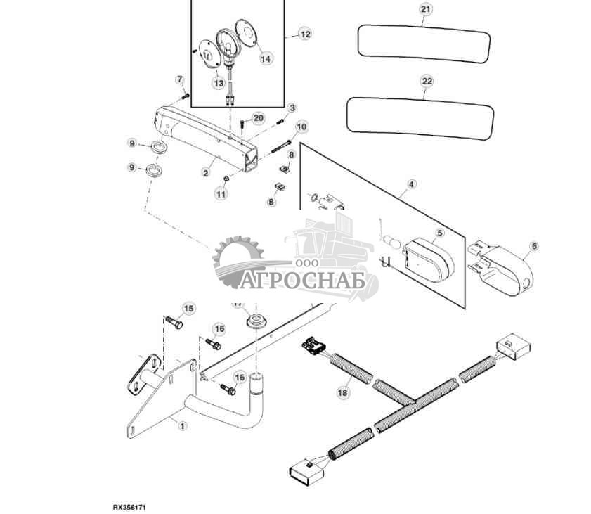 Габаритная сигнальная фара, 2,85 м, регион II 
